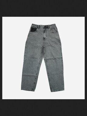 Empyre altered grey wash jeans with black stitching